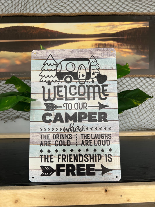 Welcome to Our Camper Metal Sign Version 2