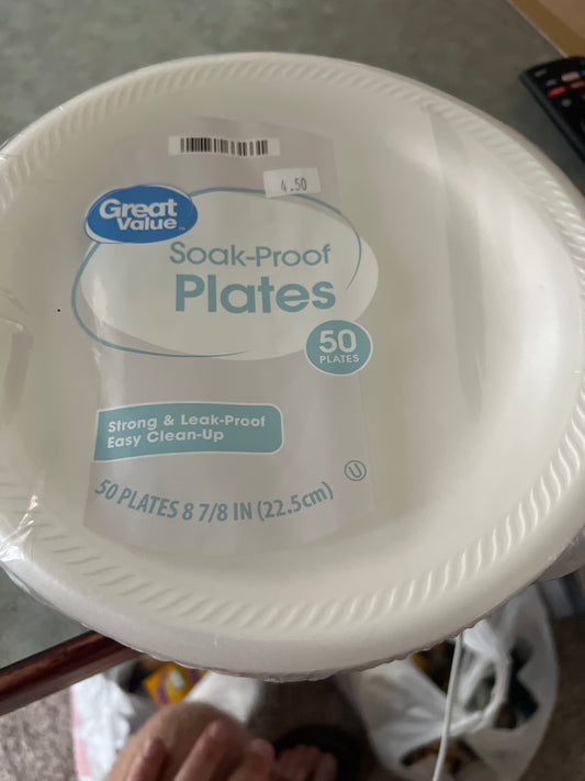OL Great Value Styrofoam Plates
