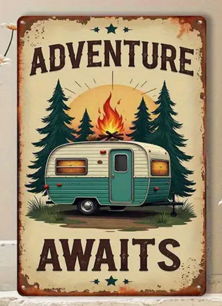 Adventure Awaits Metal Sign